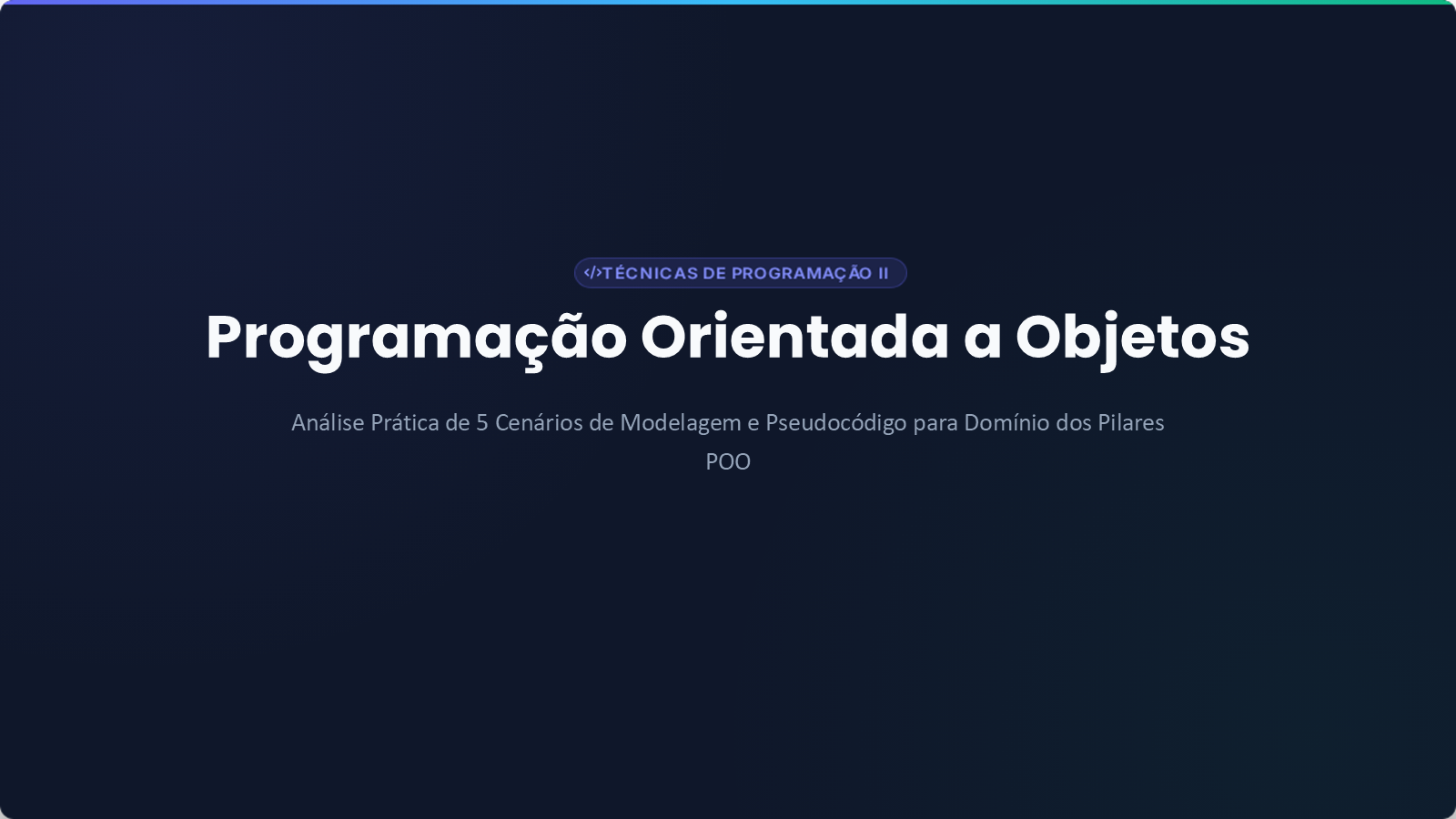Slide 1 de 12: capa Programação Orientada a Objetos